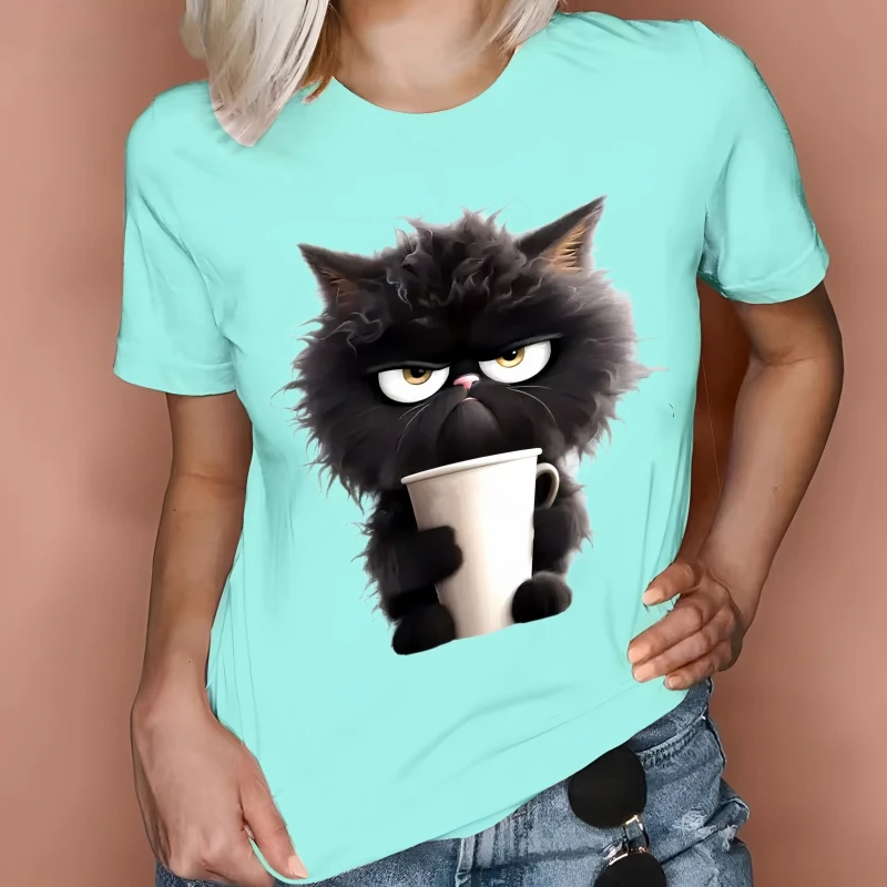 Женская футболка с коротким рукавом и круглым вырезом универсальная летняя