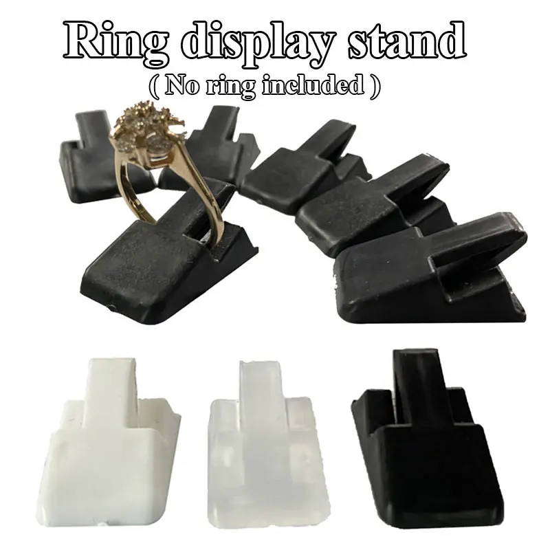 

10 PCS Mini Ring Holder Stand Plastic Ring Jewelry Display Rack Ring Storage Organizer Shelf Ring Decoration Clip Stand 2022 New