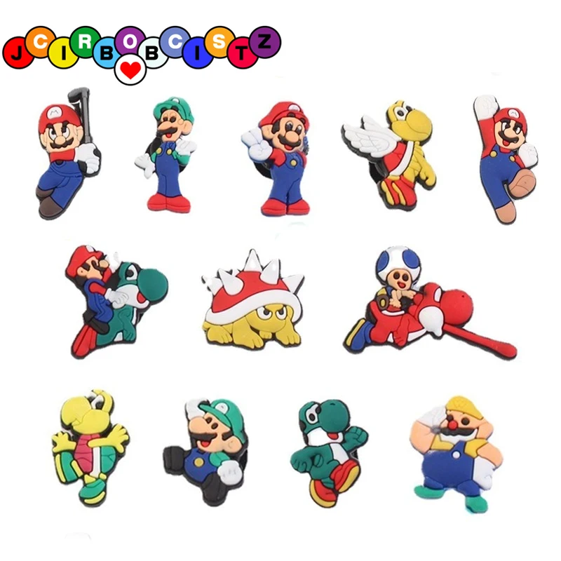 

1pcs Croc Charms Hot Game Super Mario Accessories 22styles PVC Shoe Charms for DIY Funny Decoration Fit Unisex Sandals Kid Gifts