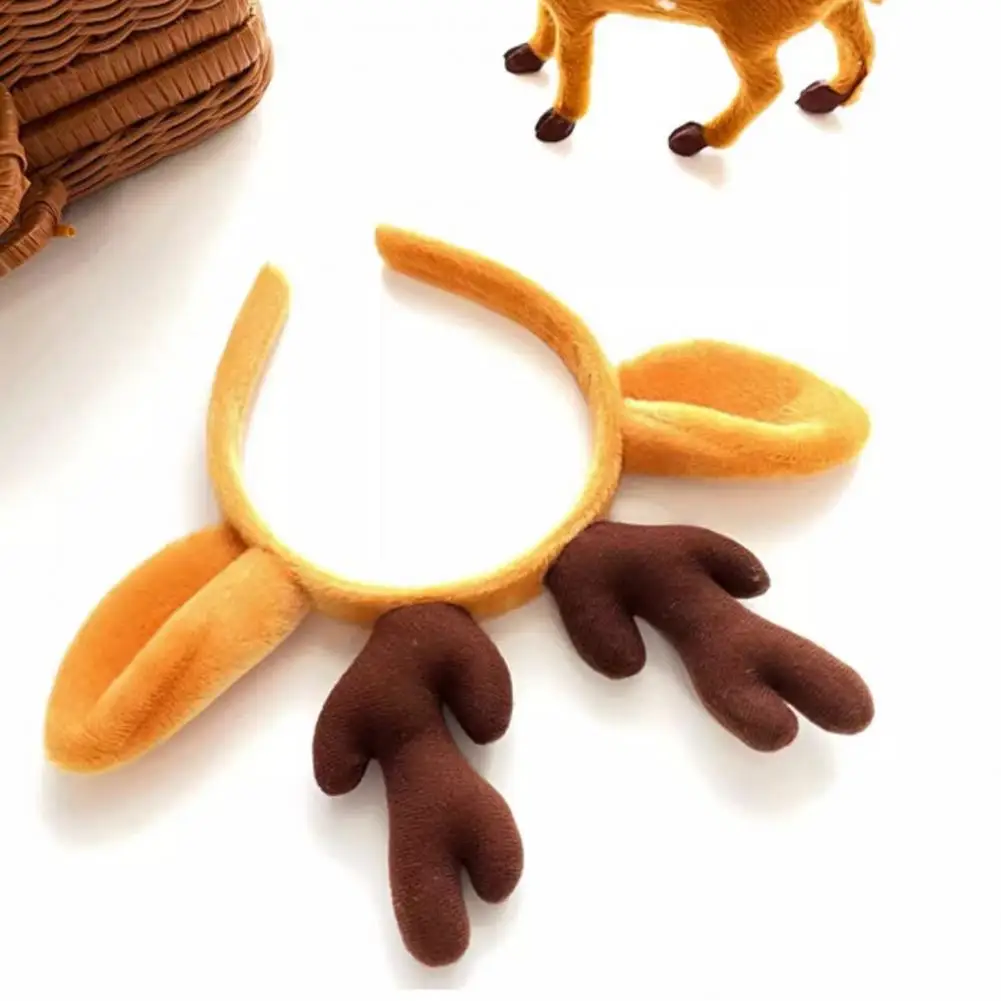 Christmas Antler Hairband Elastic Hair Accessories Holiday Party Decor Costume Festive Halloween Reindeer Headband