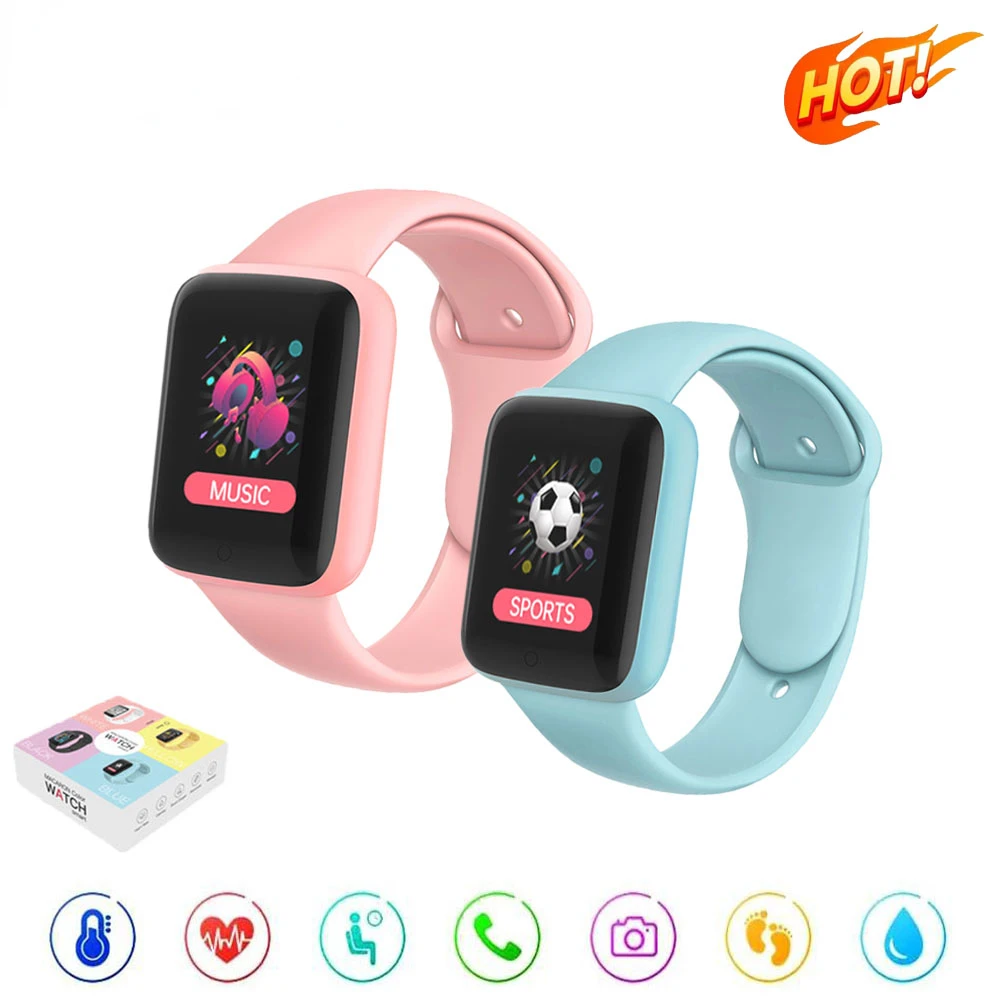 

Macaron Y68 Smartwatch 2021 Men Relogio Inteligente Heart Rate Monitor Digital Bracelet Smart Watch D20 Relogio 8 color Optional