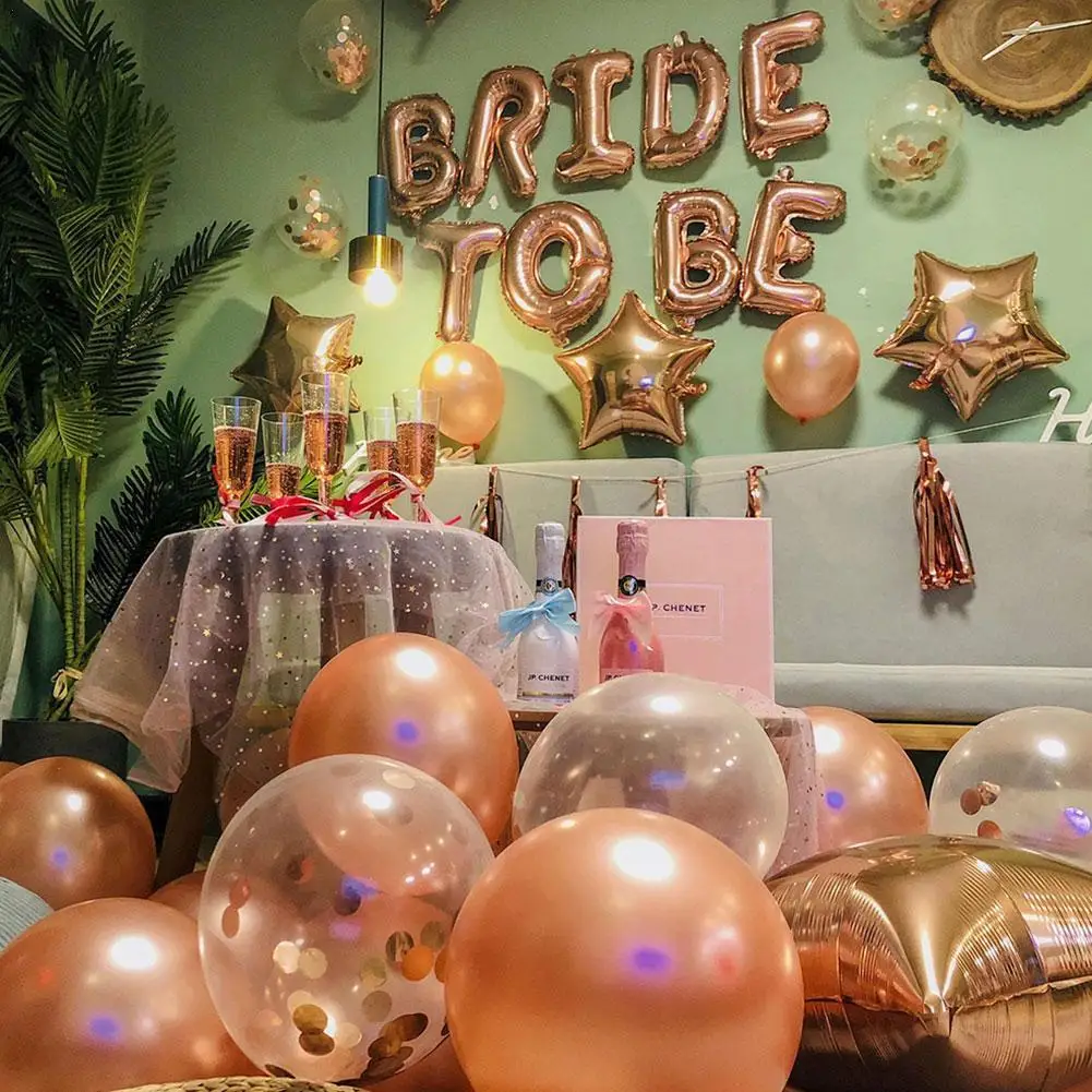 

1Set Bachelorette Party Decorations Kits Rose Gold Bridal Shower Party Decor And Balloons Supplies For Bridal Shower
