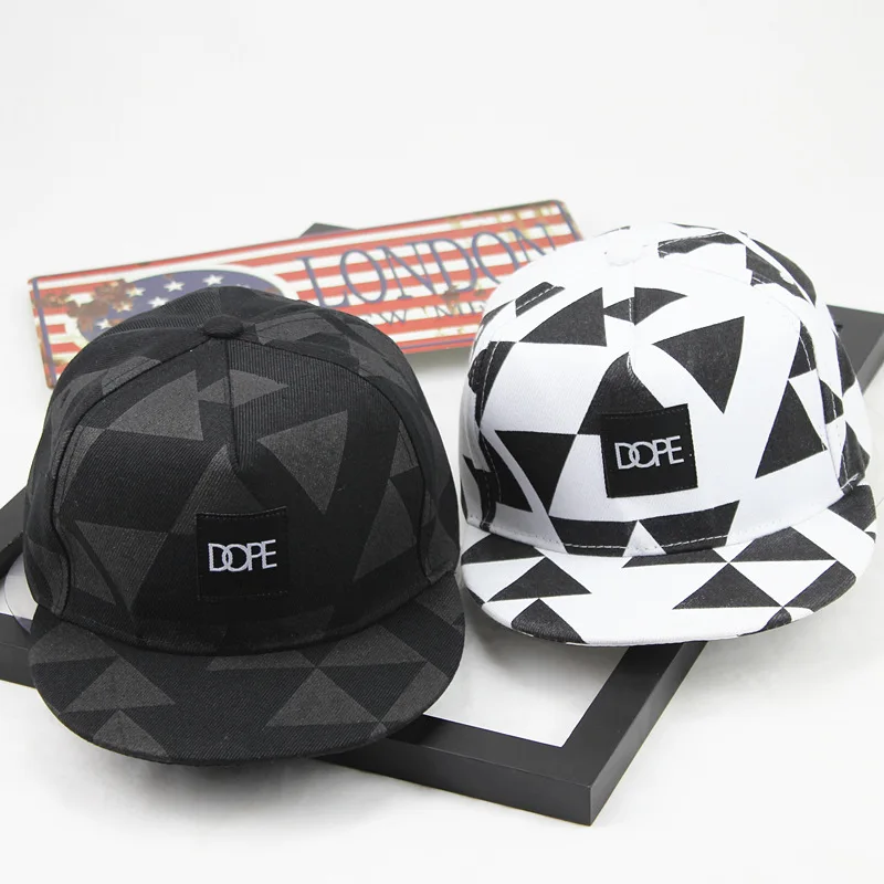 

2021 New DOPE Square Patch Triangle Geometric Pattern Baseball Cap Men's and Women's Flat-edge Hip-hop Hat