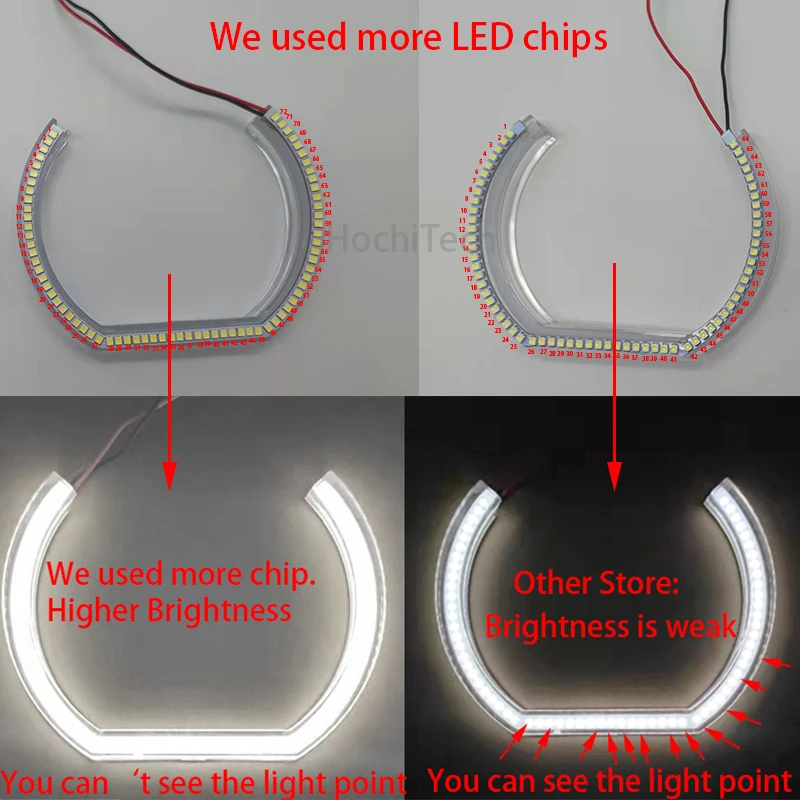 Dtm Led Halo Rings Drl Angel Eyes Kit Для Bmw E38 E39 E60 E53 E46 E90 E91 E92 E93 E81 E82 Модификация Автомобильных Фар