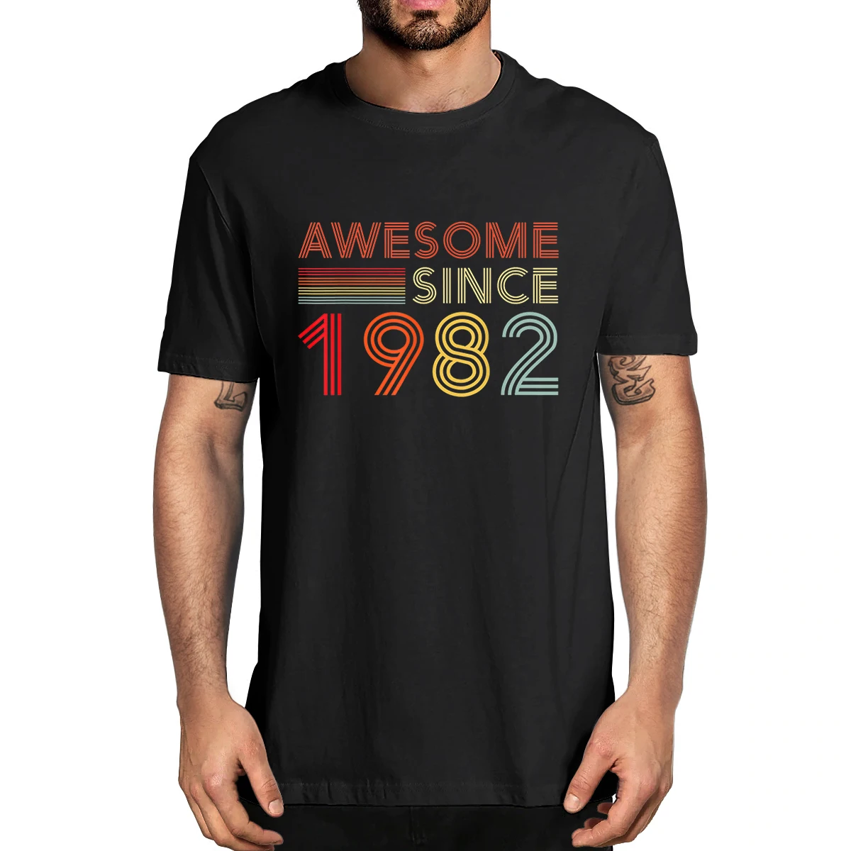 

100% Cotton Awesome Since 1982 40th Birthday Gifts 40 Years Old Men's Novelty T-Shirt Women Casual Streetwear Soft Tee Fashion