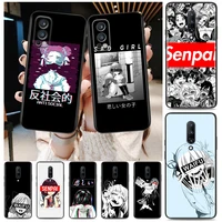 sad girl anime senpai for oneplus 9 9r nord ce 2 n10 n100 8t 7t 6t 5t 8 7 6 pro plus 5g silicone phone case cover