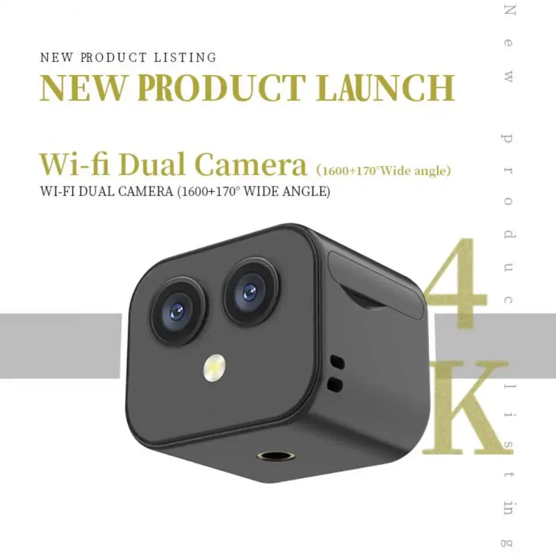 Мини Wi-Fi IP-камера HD 4K Беспроводная видеонаблюдение микро двойная камера ночного