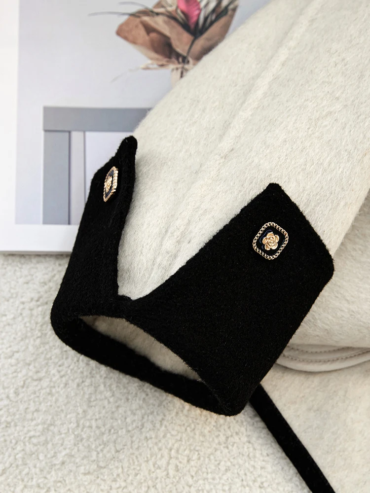 Двусторонние шерстяные изделия Her Pool Верхняя одежда 2024 зимняя новая женская