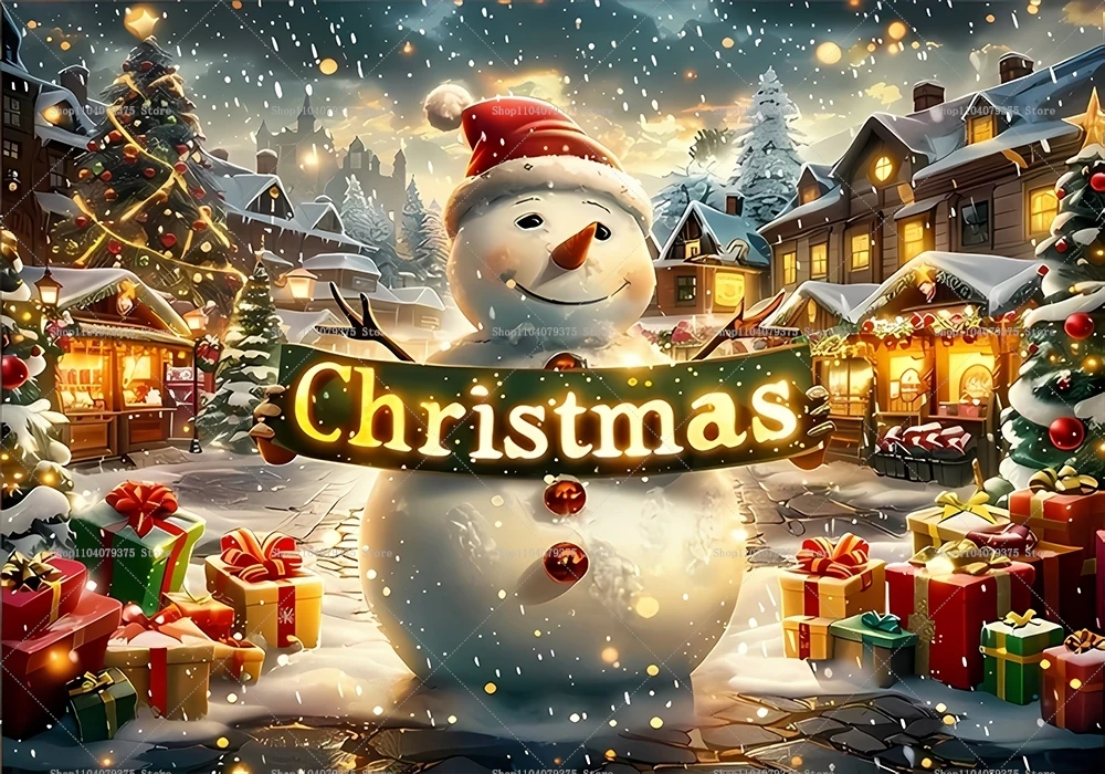 Рождественский Снеговик Фон Для Фотосъемки Украшение На Тему Дерева Баннер