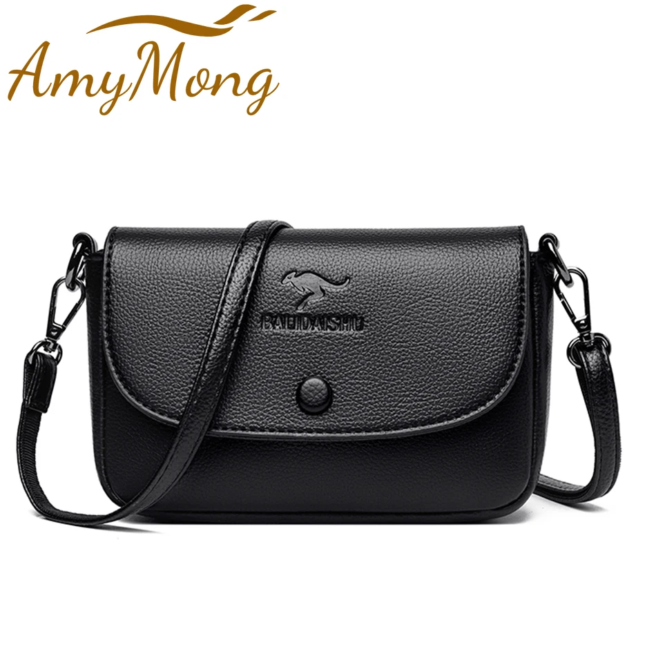 

High Quality Small Women Solid Color Shoulder Bag Pu Leather Crossbody Messenger Bag Mobile Phone Bag Lady Purse and Handbag Sac