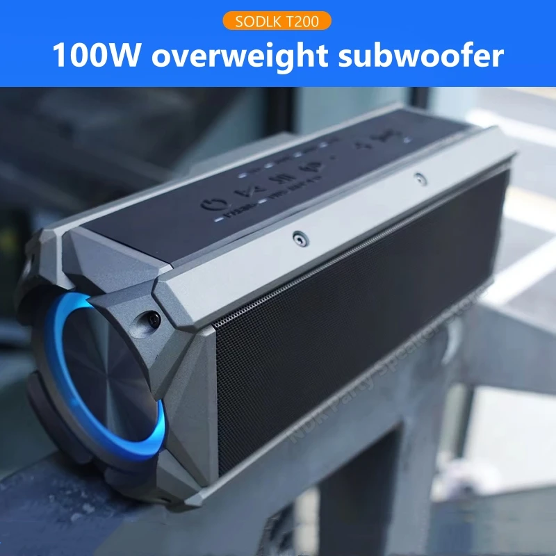 SODLK T200 Портативные Bluetooth-колонки 100 Вт Громкий стереозвук с басами IPX4