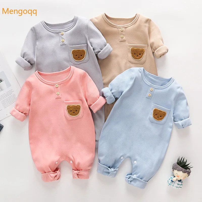

Mengoqq детская одежда для маленьких девочек и мальчиков на весну и осень с длинным рукавом, детская одежда для новорожденных, детский комбинез...