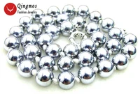 qingmos 10mm white super luster round natural hematite beads for jewelry making diy necklace bracelet earring strand 15 los535