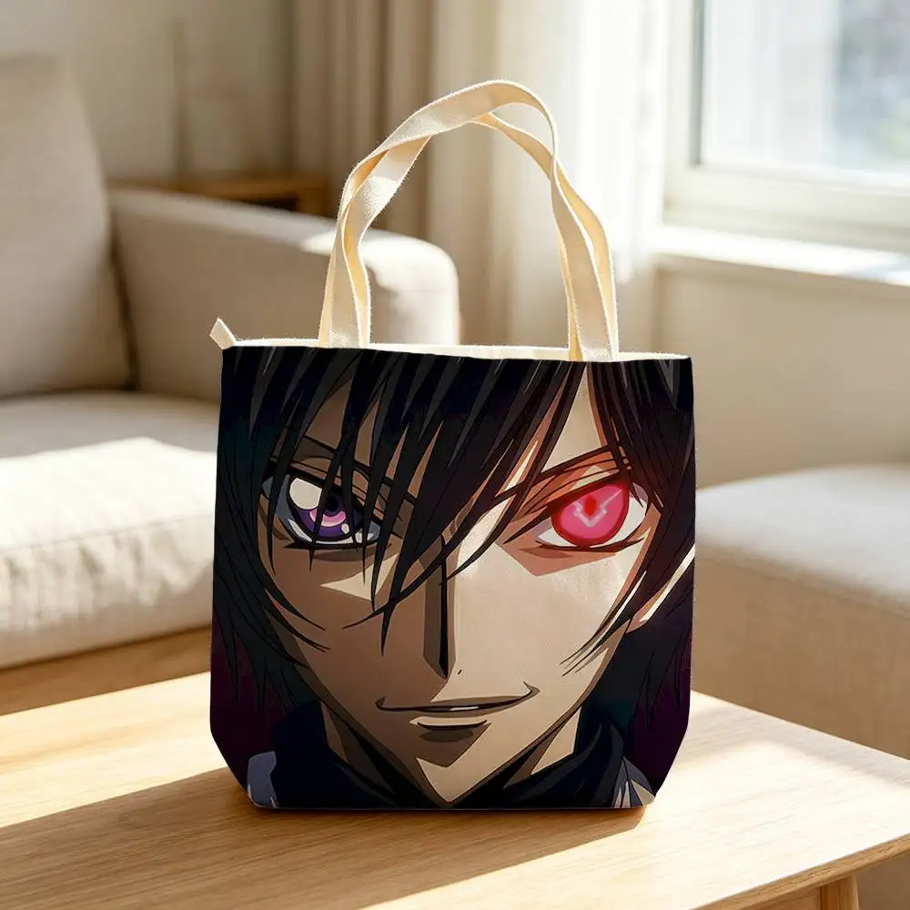Фото Сумки для хранения Lelouch L-Lamperouge Anime Code G-Geass, водонепроницаемые холщовые сумки, подходящие для посещения занятий, походов за покупками, подарков. №3