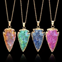 colorful natural stone crystal pendant chain necklace womens necklaces free shipping items luxury woman necklace men kpop emo