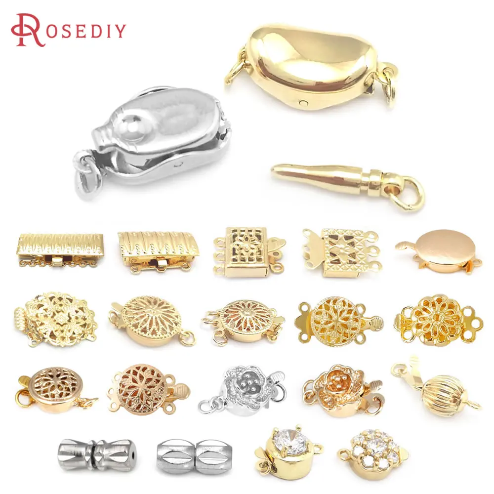 

18K Gold Color Brass Necklaces Bracelets Connect Clasps High Quality Diy Jewelry Making Supplies Necklace Accessories for Women