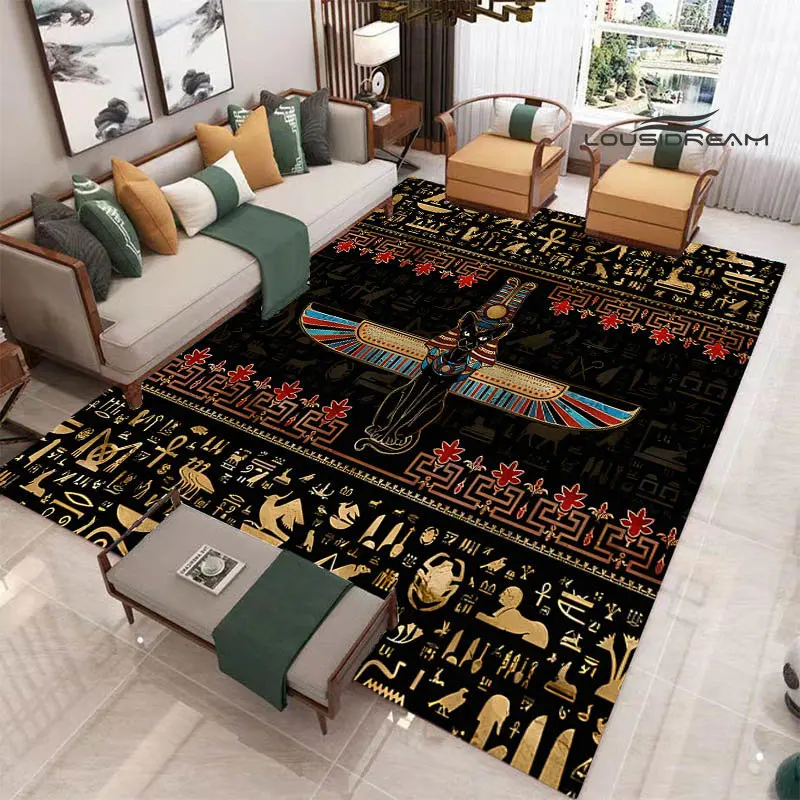 

Egyptian Pharaoh Oracle Black Cat Printed Carpet Beautiful Carpet in the living room bedroom, non -slip carpet yoga mat