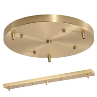 golden ceiling disc long strip round 3 holes heads hanging lamp ceiling plate suspension luminaire accessories black metal tray
