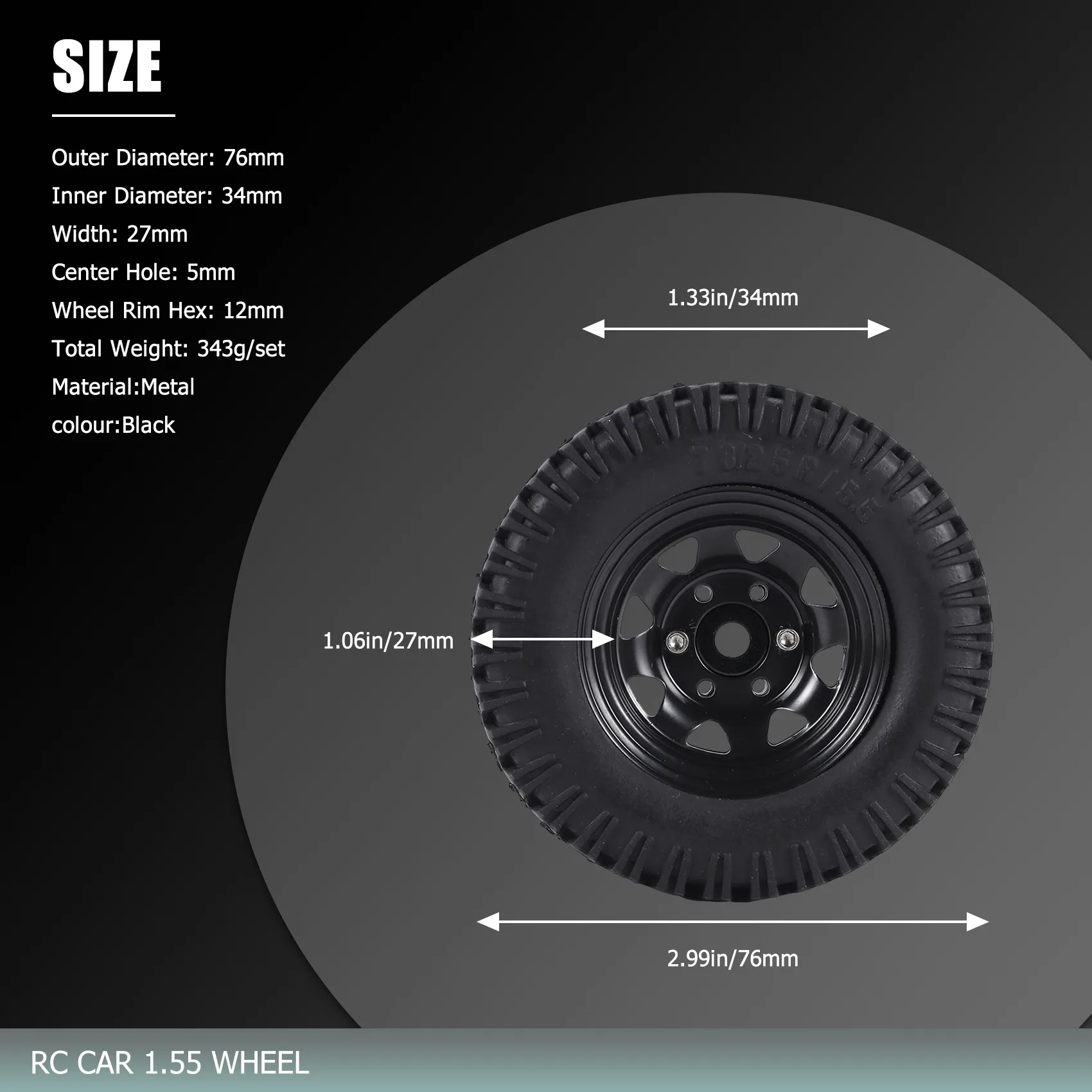 4 шт. металлические шины для обода колеса 1 55 RC Crawler Car Axial Jr 1/10 D90 TF2 Tamiya CC01 LC70 MST 2
