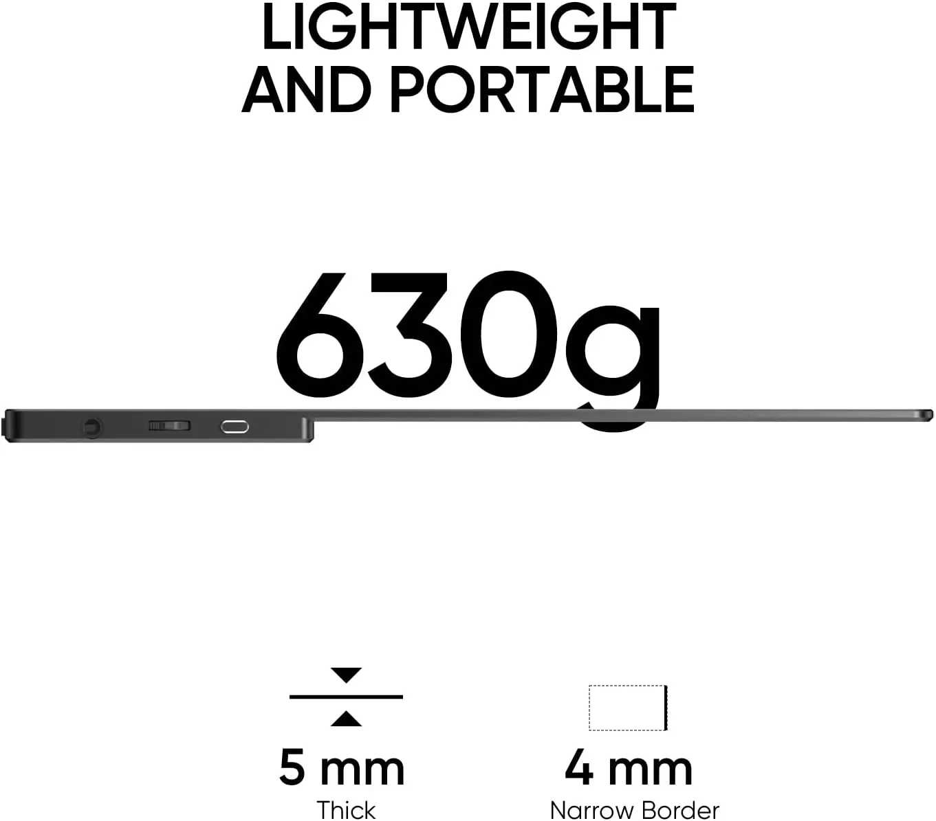 Портативный монитор 15,6 дюймов 1080P HDR IPS FHD экран USB C HDMI для ноутбука ПК Huawei телефона Asus Switch Xbox и PS4 (art.: 3920bb5335263) - 3920bb5335263