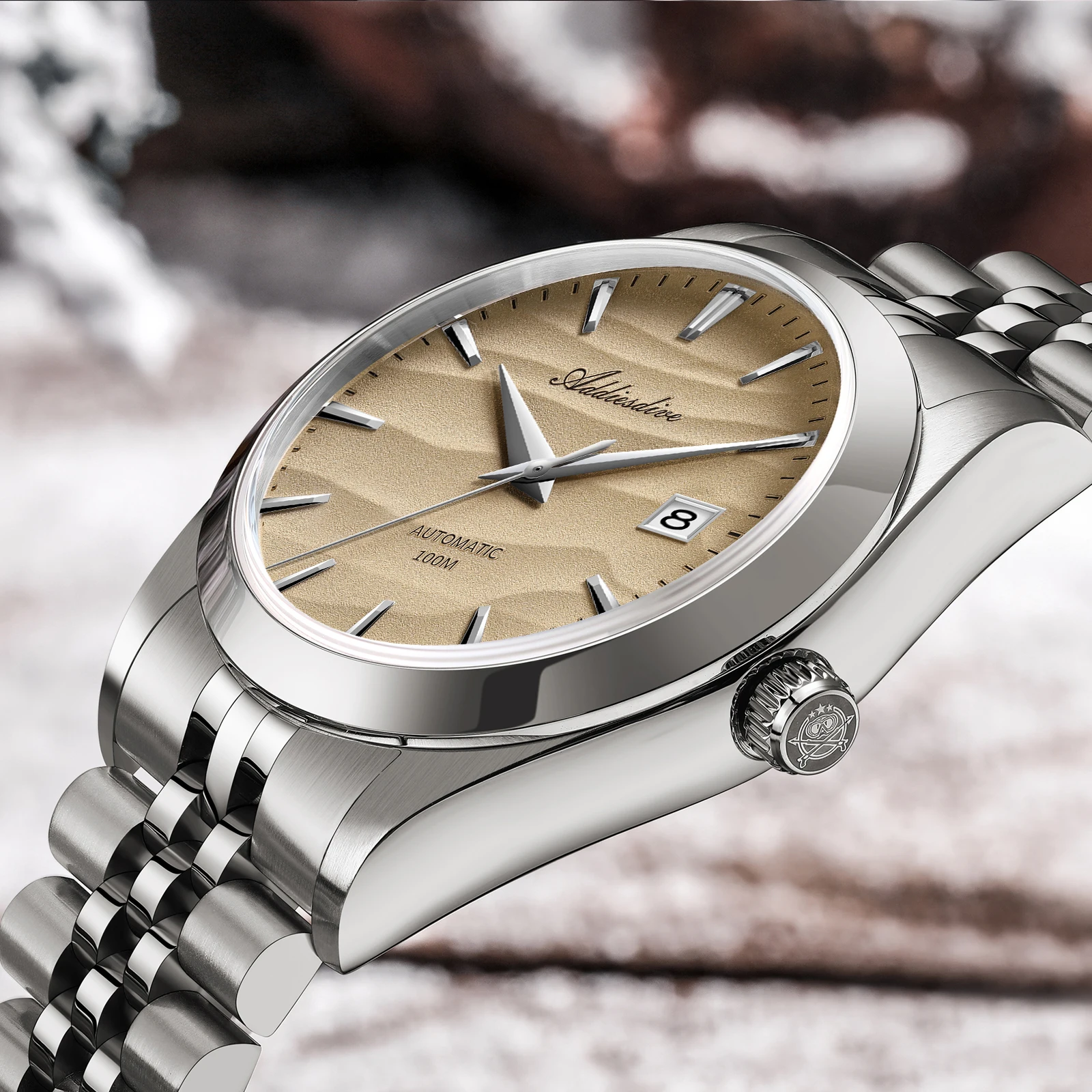 ADDIESDIVE мужские наручные часы 39 мм песочный циферблат сапфировое стекло NH35