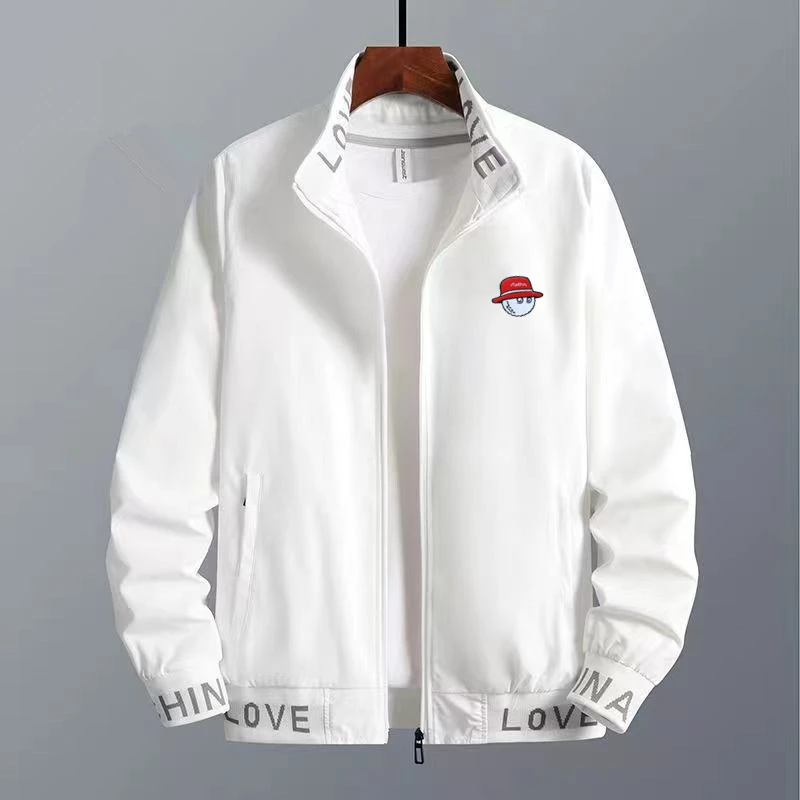 

Men's Golf Clothing Mens Golf Jackets Golf Wear Men Casual Sport Stand Collar Long Sleeve Zipper Coats Windbreak Golf Wear Horse