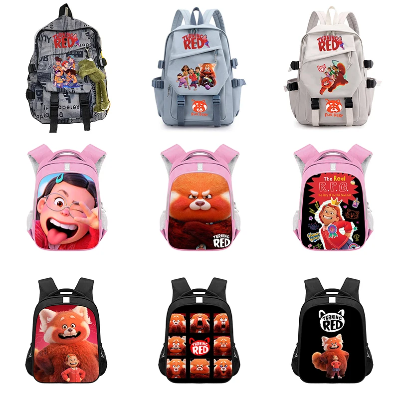 

Multiple styles Turning Red panda Backpack Plush student bag Kawaii Cartoon 2022 new style Cute Anime Birthday Gift for Kids