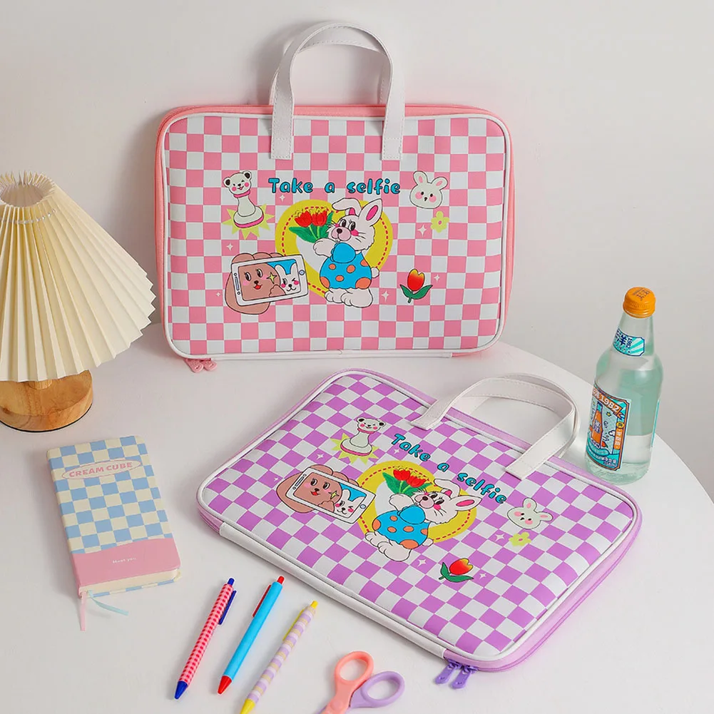 

Мультяшная клетчатая сумка для ноутбука 13/13, 3 дюйма, милый чехол, вместительные сумки для ноутбука и компьютера для женщин, подарок