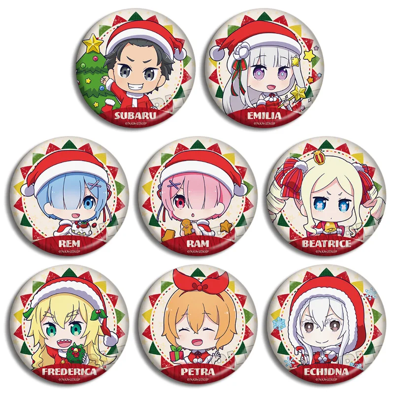 Брошь акриловая металлическая в стиле аниме Q version с надписью Re: zero - купить по