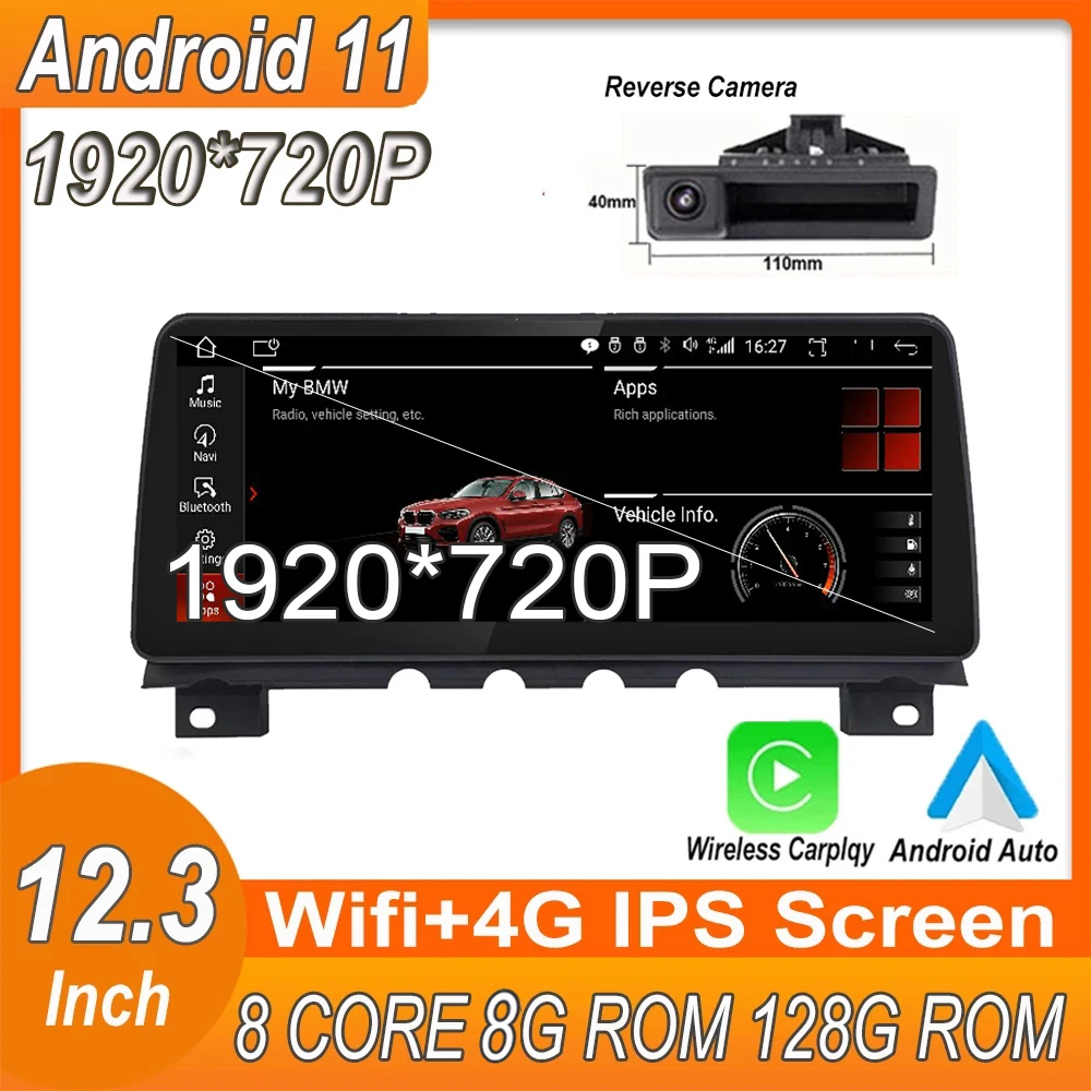 $334.48 12.3 Inch Android 11 Wireless Carplay 1920*720P Car Player Multimedia Navigation For BMW 7 series F01 F02 CIC NBT System