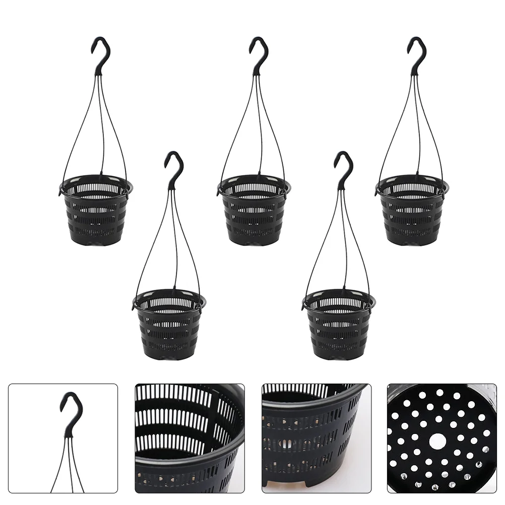 

Hanging Pot Pots Flower Planter Plastic Orchid Wall Planters Basket Baskets Holder Flowerpot Railing Balcony Fence Outside