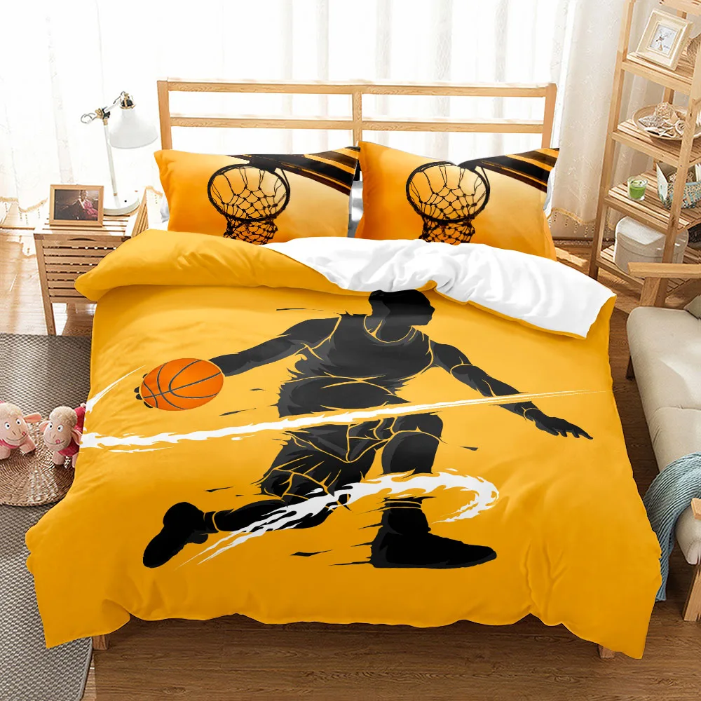 

Basketball Athlete Duvet Cover Passionate Basketball Bedding Set King Queen Double Size Basketball Lover Boy Teen Bedroom Decor