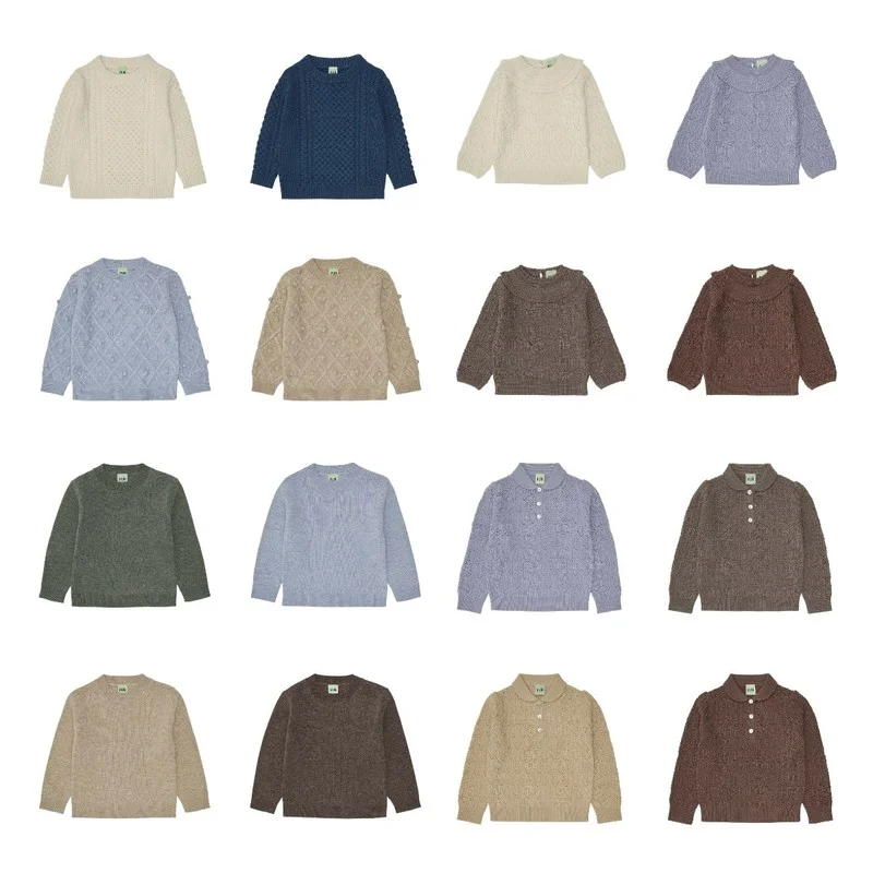 Детский осенне-зимний вязаный Однотонный свитер с длинными рукавами - купить по