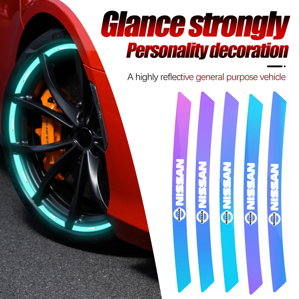 Украшение автомобиля красочные колесные диски светоотражающая наклейка для Nissan