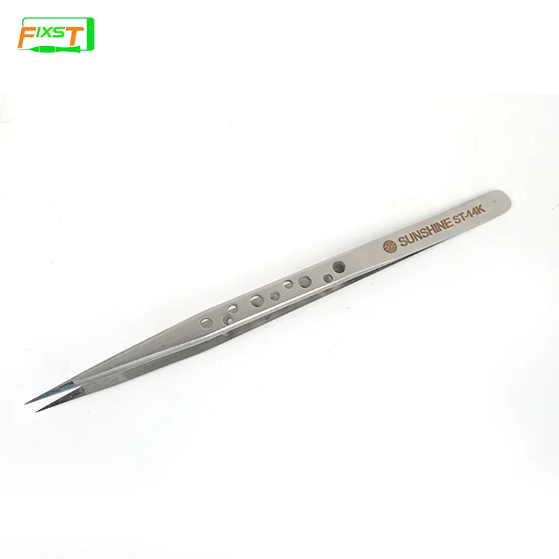 

SUNSHINE ST-14K Tweezers Ultra-Precision Straight With Hole Anti-Static Maintenance Tools Mobile Phone Repair Tools Tweezers