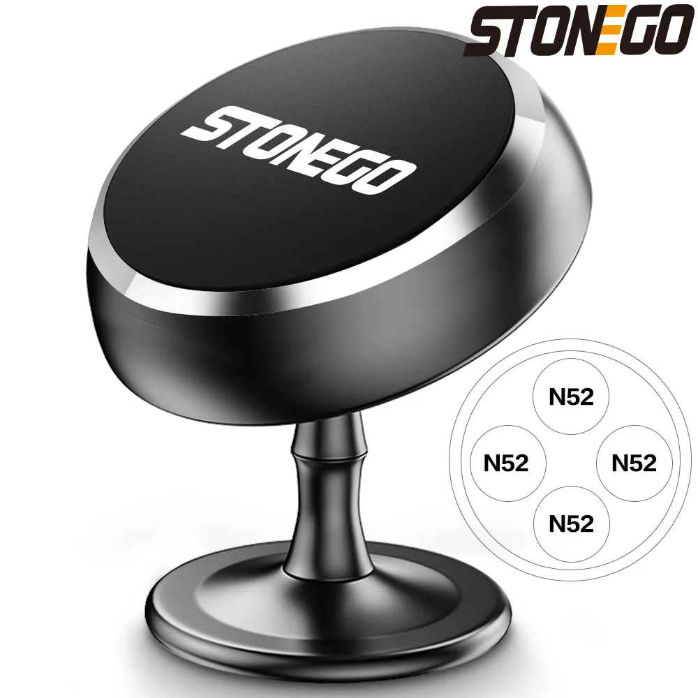 Автомобильный магнитный держатель для телефона STONEGO, [усовершенствованные магниты N52], магнитное крепление для телефона с вращением на 360 °, подходит для всех смартфонов.