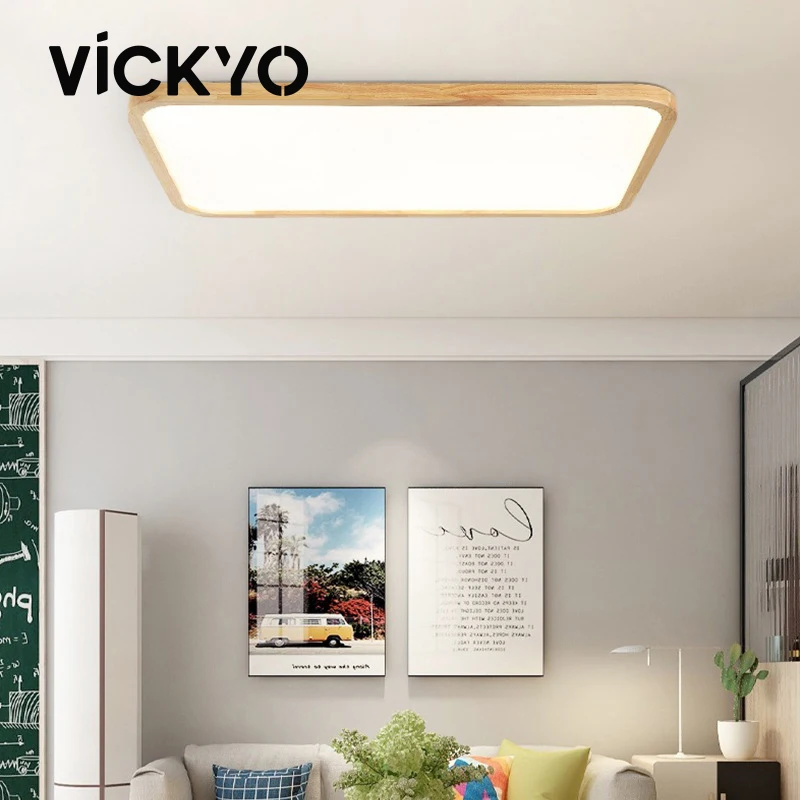 VICKYO Ultra-Thin Ceiling Lamp Simple Modern Balcony Light Nordic Aisle Japanese-Style Light Solid Wood Living Room Bedroom Lamp