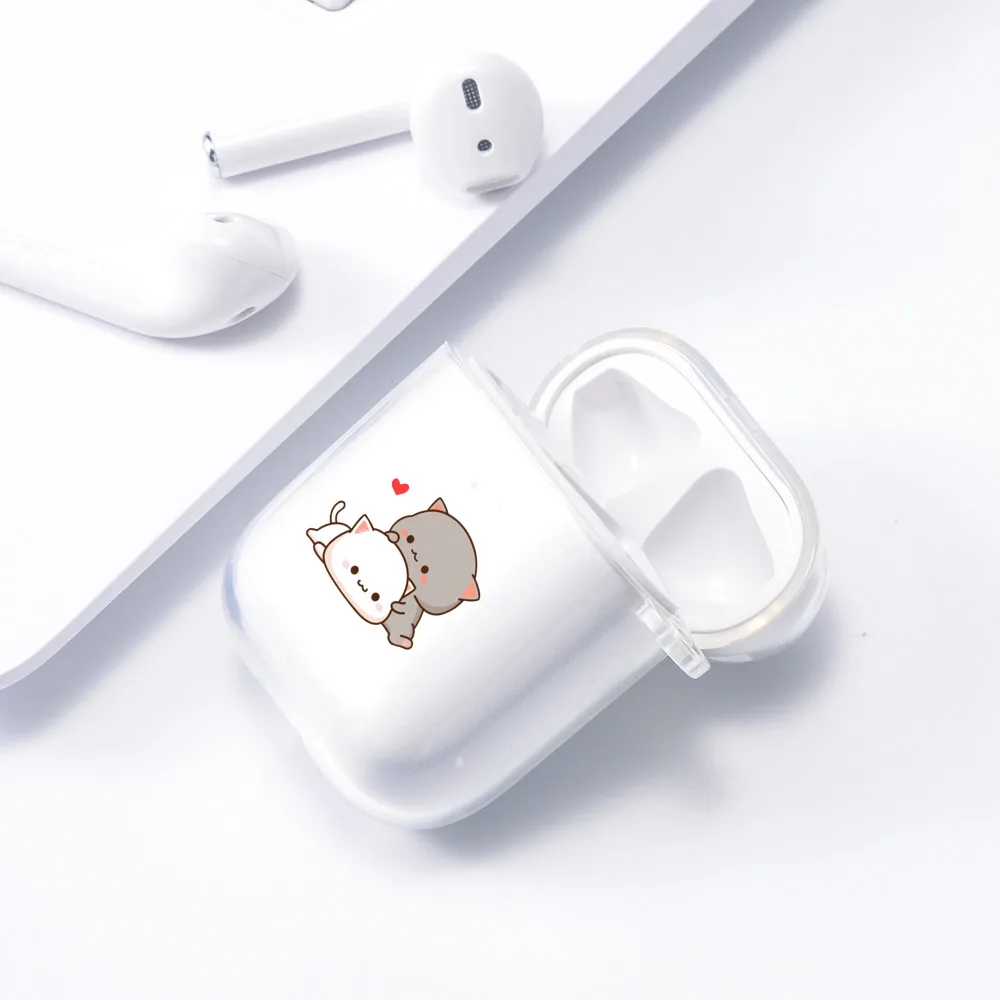 

2022 New Cat's Daily Life Cases for AirPods 1 2 Pro Case Transparent Soft TPU Cute Crystal Clear Bluetooth Earphone Charging Box