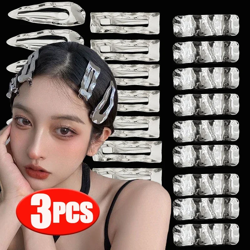 Новые модные волнистые металлические заколки для волос девочек геометрические