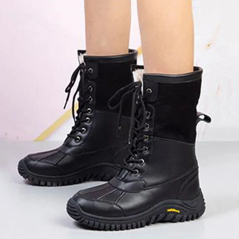 

Женские зимние ботинки, ботинки с круглым носком для женщин, водонепроницаемые ботинки на платформе, женская теплая мягкая зимняя обувь на ...