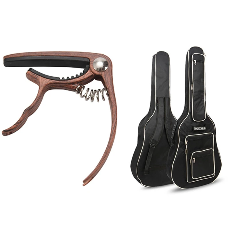 

41 Inch Fully Padded Waterproof Guitar Cover Case With Capo Guitar Capo -For 6-String Acoustic And Electric Guitar