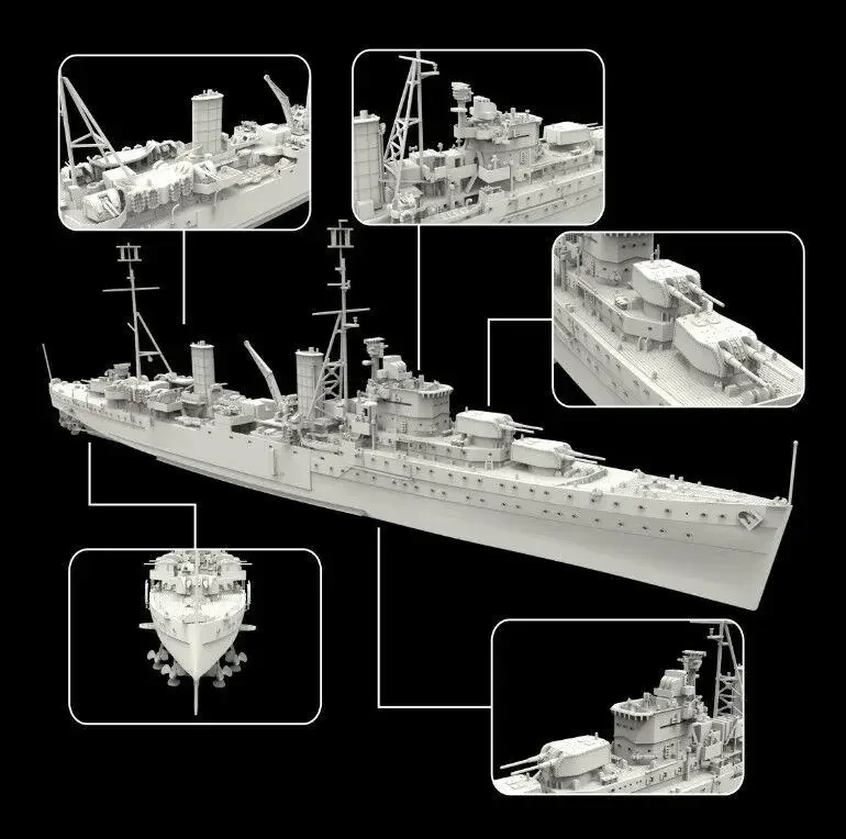Flyhawk FH1111 1/700 Китайский темно-синий легкий крейсер ChungKing — комплект масштабной