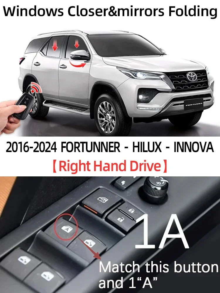 

Автомобильный доводчик окон и складной модуль зеркала для Toyota Fortuner/Hilux/Innova, закрывающее/открытие окон и боковые зеркала, автоматически