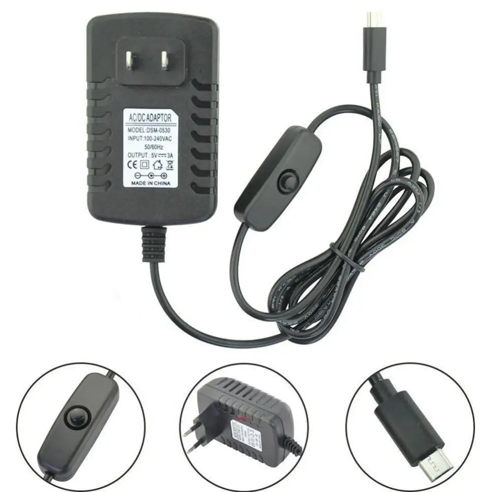 

5V 3A Micro USB AC Adapter DC Wall Power Charger Universal For Tablet Phone