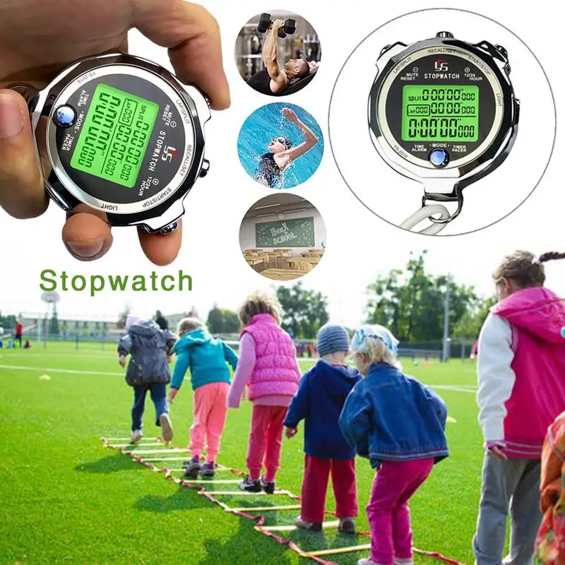 

Digital Timers Portable Handheld Sports Stopwatch Professional Timer Counter Waterproof Compact Chronograph Timers