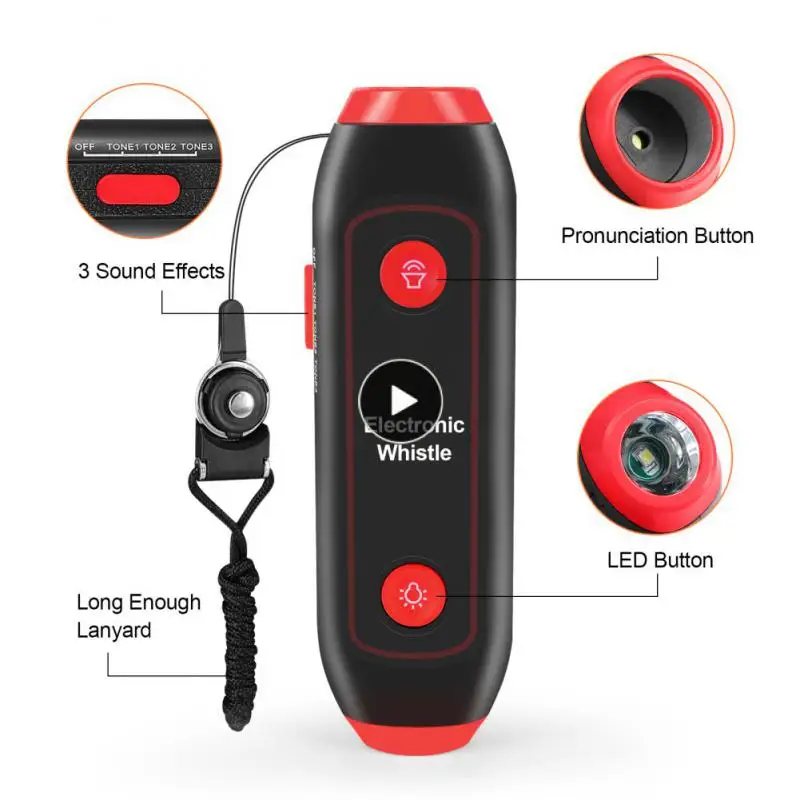 

Safety Whistle Decibel Multifunctional Referees' Electronic Whistle Belt With Led Light Portable Safety Sentry/personnel