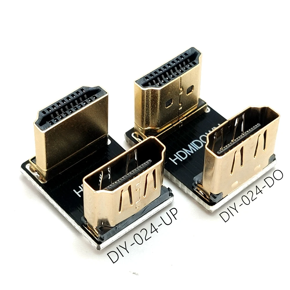Фото Ультратонкий HDMI-адаптер высокой четкости, изогнутый удлинитель «папа-мама», U-образный ноутбук, настольный компьютер, монитор, ТВ-кон №1