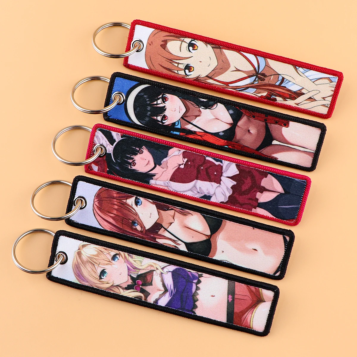 

Japanese Anime SPY×FAMILY Key Fobs Key Tag For Motorcycles Cars Backpack Chaveiro Embroidery Keychain Fashion Key Ring Gifts