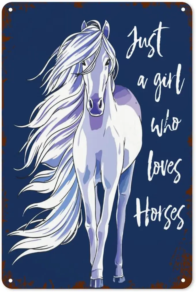 

Ретро Забавный жестяной знак ностальгическое искусство только девушка, которая любит лошадей металлический жестяной знак домашний декор плакат табличка 8x12 дюймов