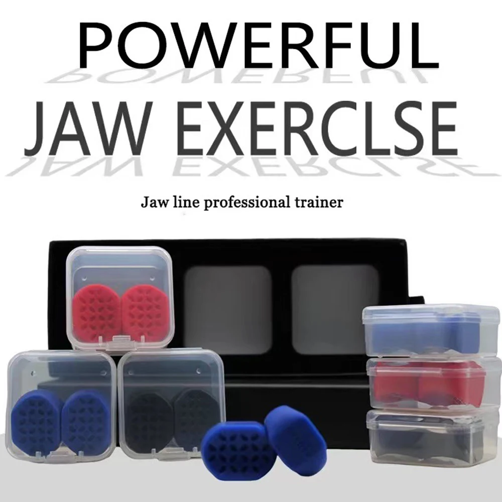 2Pcs Jaw Line Exerciser Ball 40/50/60Lbs Jaw Line Trainer Allenatore Muscolare Facciale Jawline Chew Ball Training Face Lifting Trainer